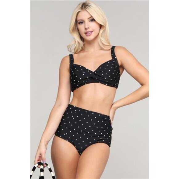 NWT Marina West Swim Take A Dip Twisted High-Rise Bikini Set, Removable Pads - Picture 2 of 6